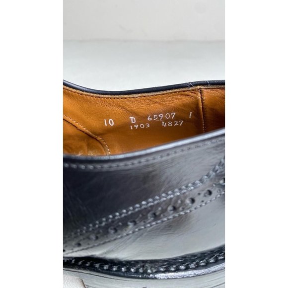 ALLEN EDMONDS PLAYER\'S SHOE MEN\'S BLACK LEATHER WINGTIP OXFORDS SIZE 10 D main image 7